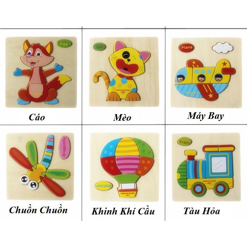 Tranh Ghép Hình Gỗ 3D Size To - Puzzle Cho Bé Phát Triển Tư Duy