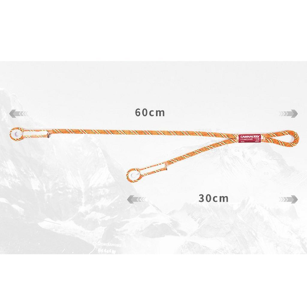 Pro Prusik Cord Pre-sewn Loop For Outdoor Tree Climbing Aluminum Carabiner