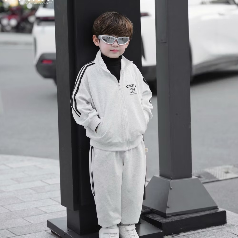 Set Thu Đông Bộ Quần Áo Khoác Thể Thao Nỉ Cao Cổ Cho Bé Trai 1-8 Tuổi Dành Cho Bé Trai