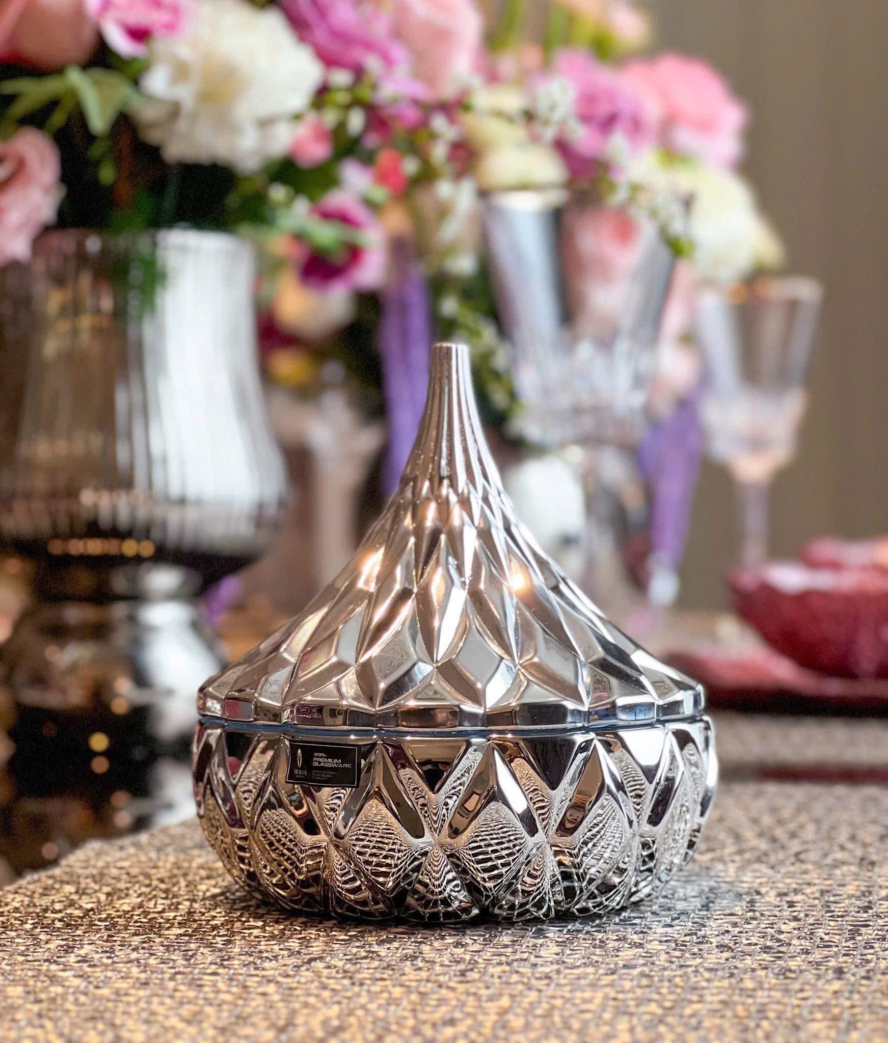 Set 3 thố mứt cao cấp Irris Hershey Kiss phủ bạc