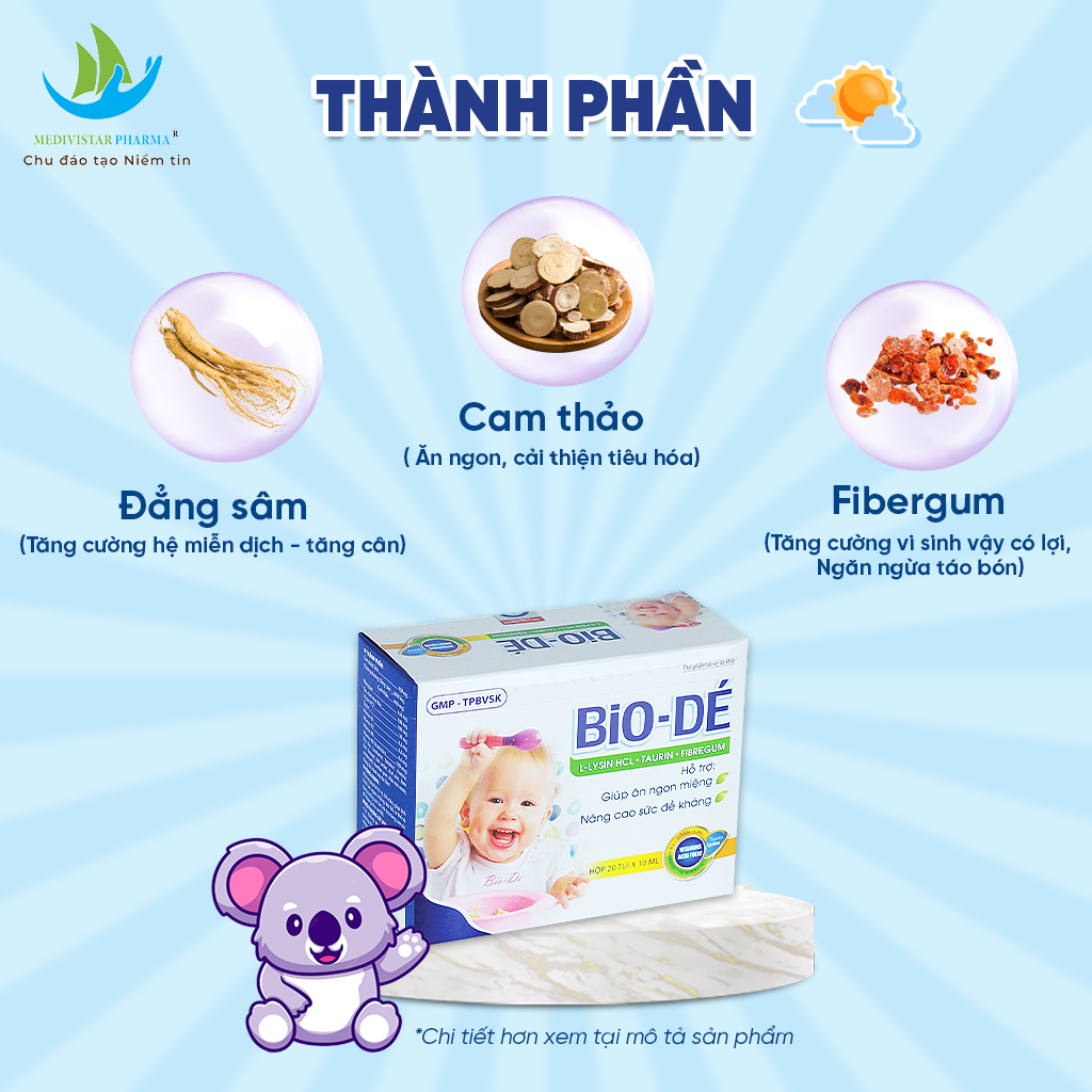 Combo 2 Hộp Siro BIODÉ Dành Cho Trẻ Biếng Ăn Giúp Kích Thích Ăn Ngon, Bổ Máu Và Tăng Cường Sức Đề Kháng, Tiêu Hóa Tốt 20 Túi/Hộp