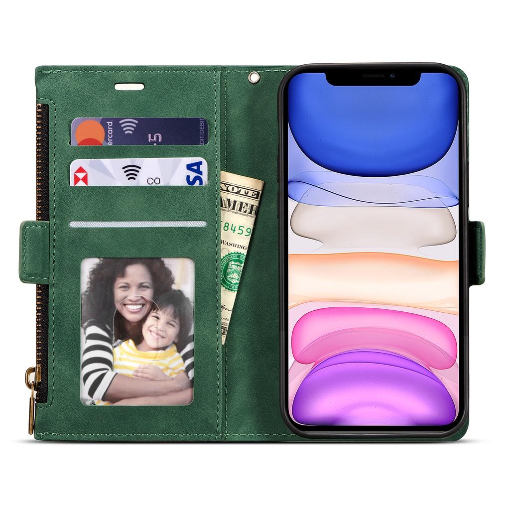 Ốp lưng điện thoại dạng ví da lật có 9 ngăn đựng thẻ dành Cho Samsung Galaxy Note20 Ultra A20e A40 A50