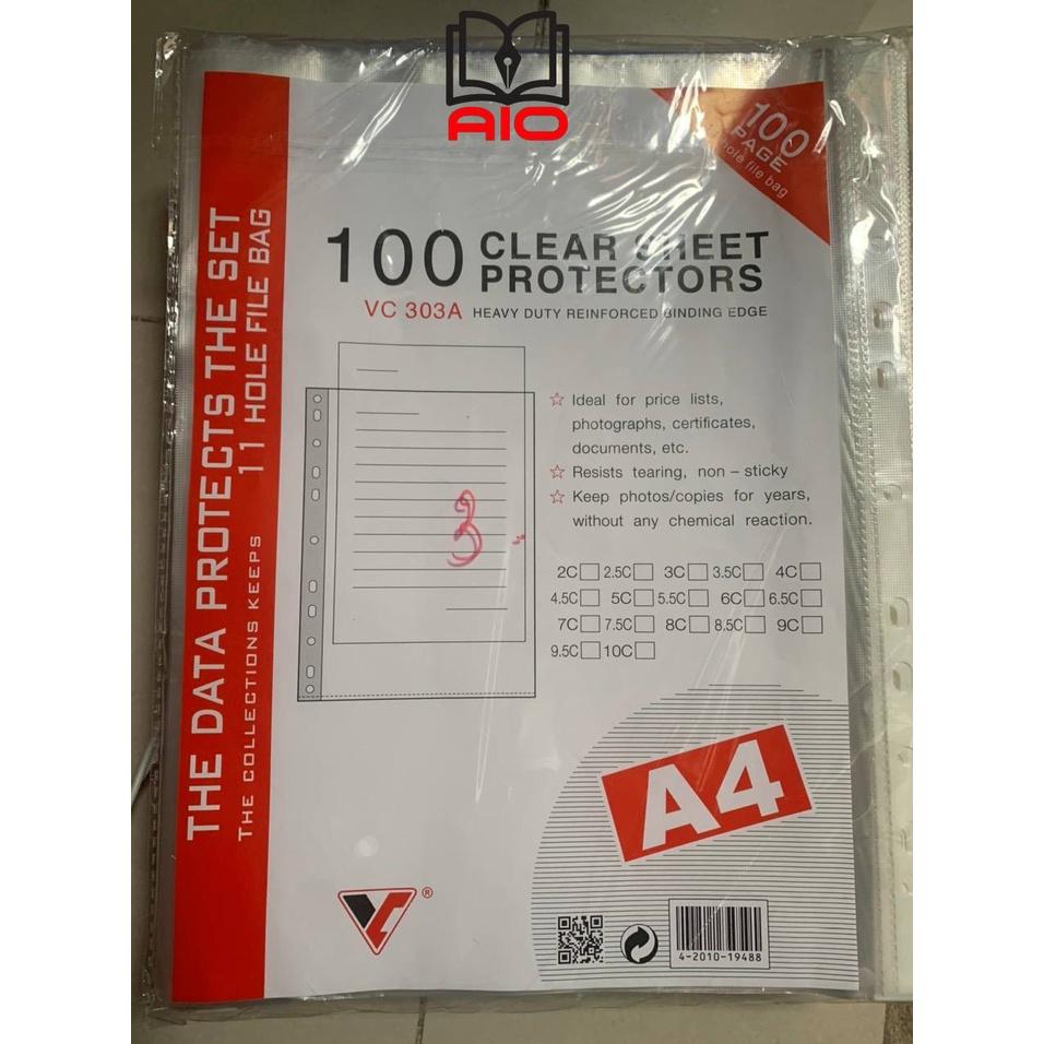 Bìa Lỗ 100 Lá/xấp 300g VC 303A, Bìa đục lỗ A4 đựng hồ sơ - Sơ Mi Đục