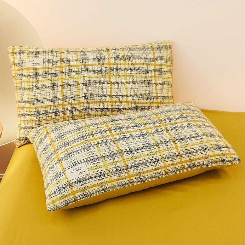 Bộ chăn ga gối Cotton TC kẻ sọc caro 4 món đủ kích thước 1m2 đến 2m*2m2