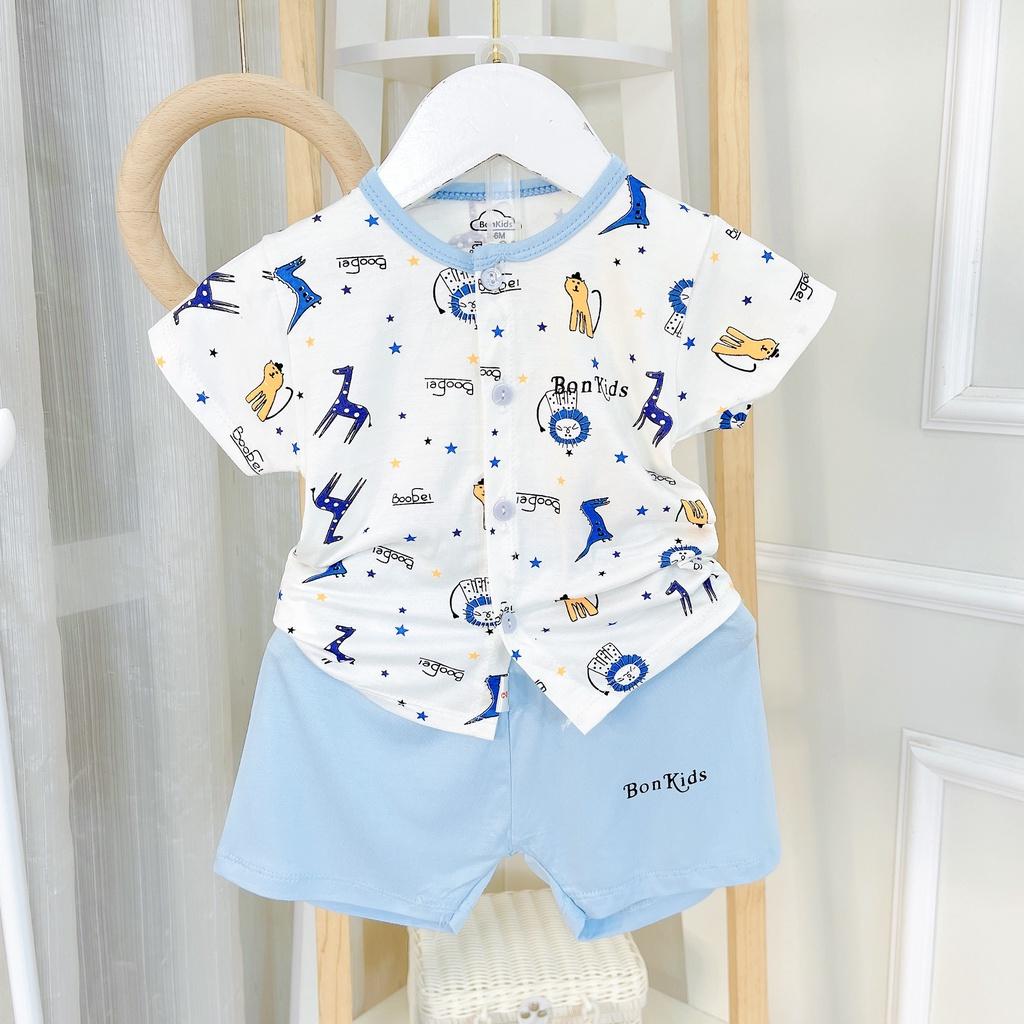 Bộ cộc tay vải thun lạnh cao cấp cho bé sơ sinh 3-11kg, cài cúc giữa tiện lợi, siêu mềm mát, thấm hút mồ hôi -