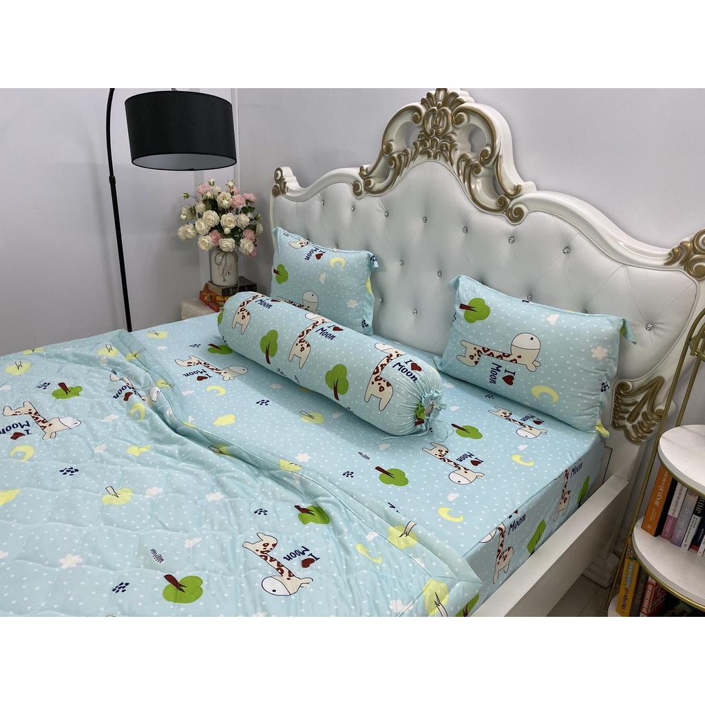 Bộ drap KÈM MỀN thun lạnh Hàn Quốc 5 món