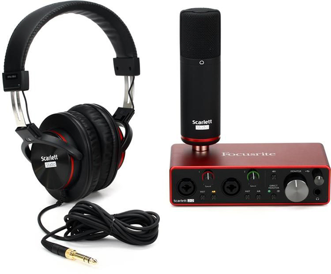 Focusrite Scarlett 2i2 Studio (Gen 3) - Combo thu âm dành cho phòng thu chuyên nghiệp - Cải thiện âm thanh đầu vào cho hiệu suất âm thanh tối đa - Hàng chính hãng