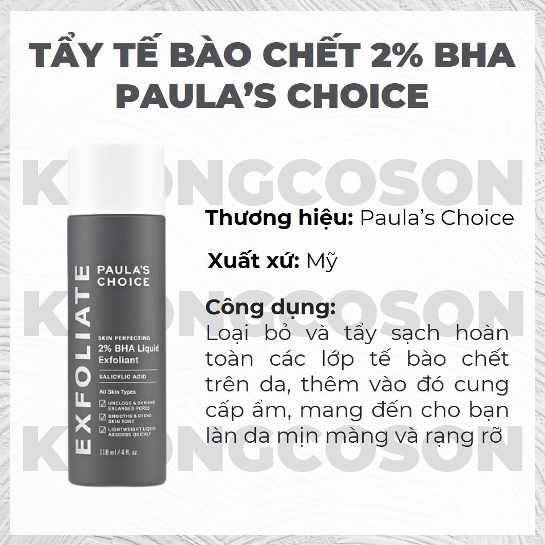 Dung Dịch Tẩy Tế Bào Chết 2% BHA Paula's Choice Skin Perfecting 2% BHA Liquid Exfoliant + Tặng Gương Hai Mặt Màu Ngẫu Nhiên