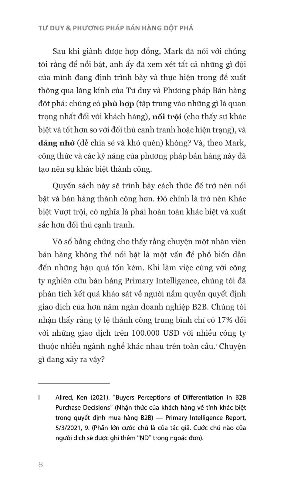 Sách - Tư Duy Và Phương Pháp Bán Hàng Đột Phá - Strikingly Different Selling