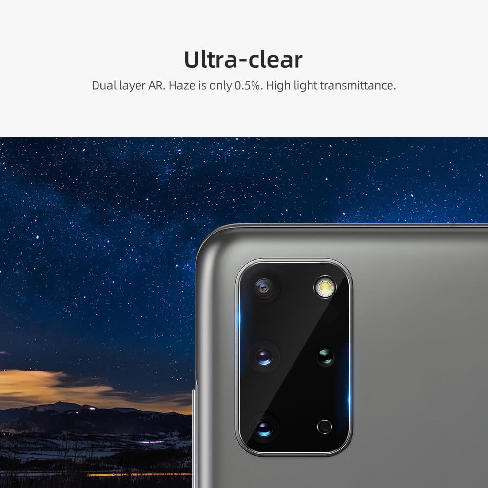 Bộ 2 Miếng dán kính cường lực camera Samsung Galaxy S20 Plus mỏng 0.22mm hiệu Nillkin InvisiFilm độ cứng 9H chống vân tay không ảnh hưởng chất lượng ảnh chụp - Hàng nhập khẩu