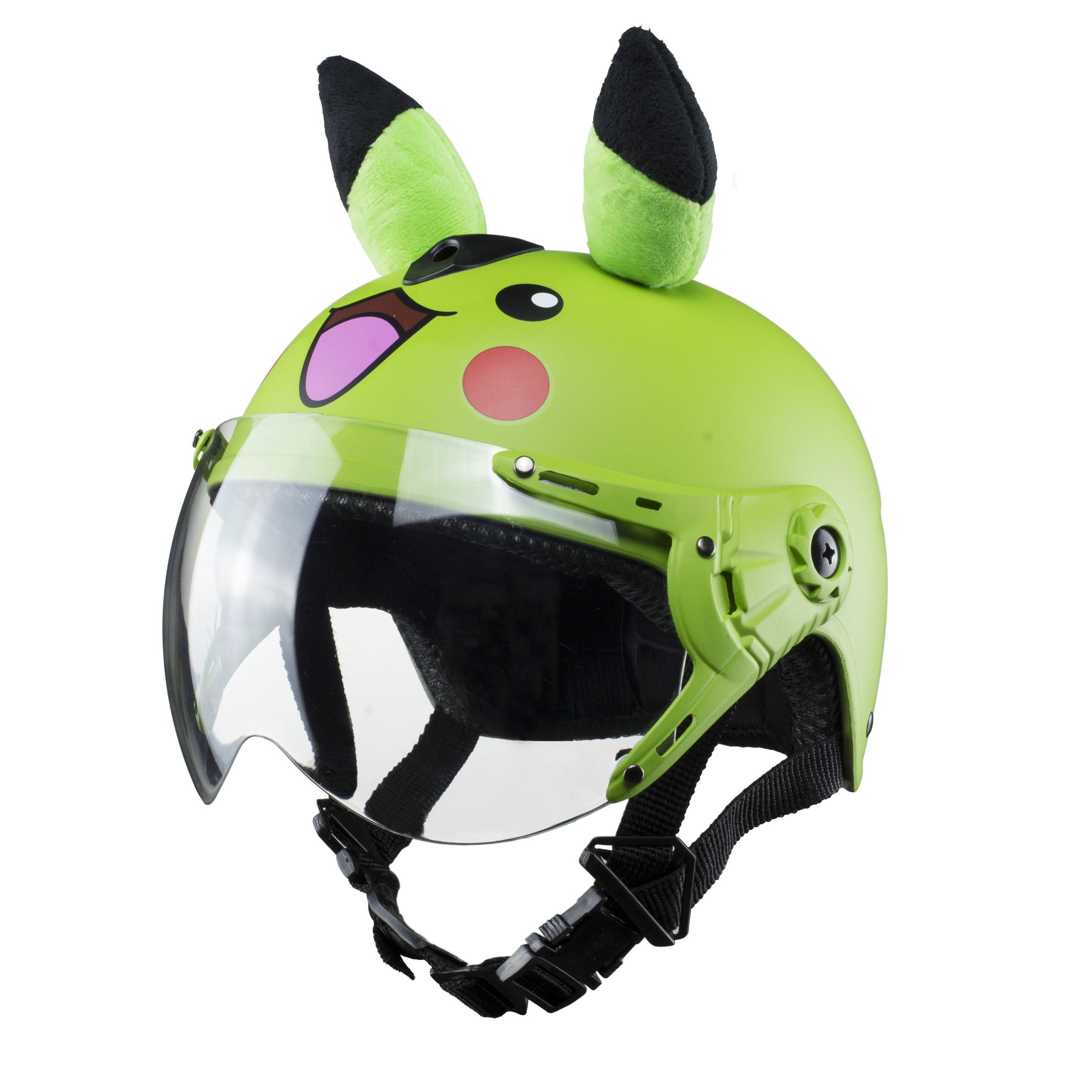 Nón bảo hiểm nửa đầu có kính Pikachu