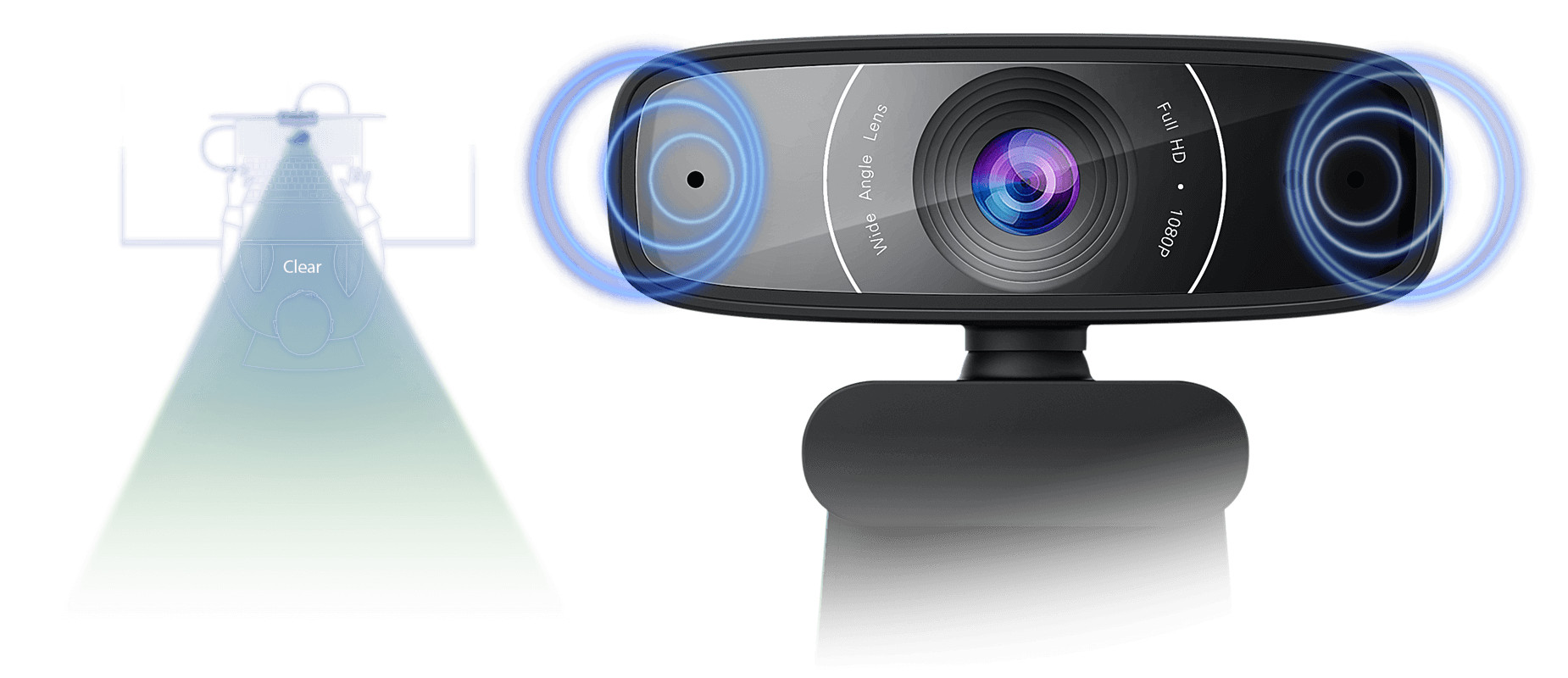 Webcam Asus C3 FullHD 1080p - Hàng Chính Hãng