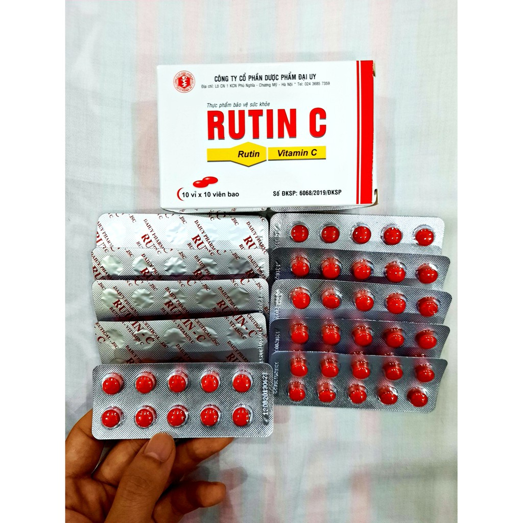 Rutin C Đại Uy (Hộp 10 vỉ x 10 viên nén)