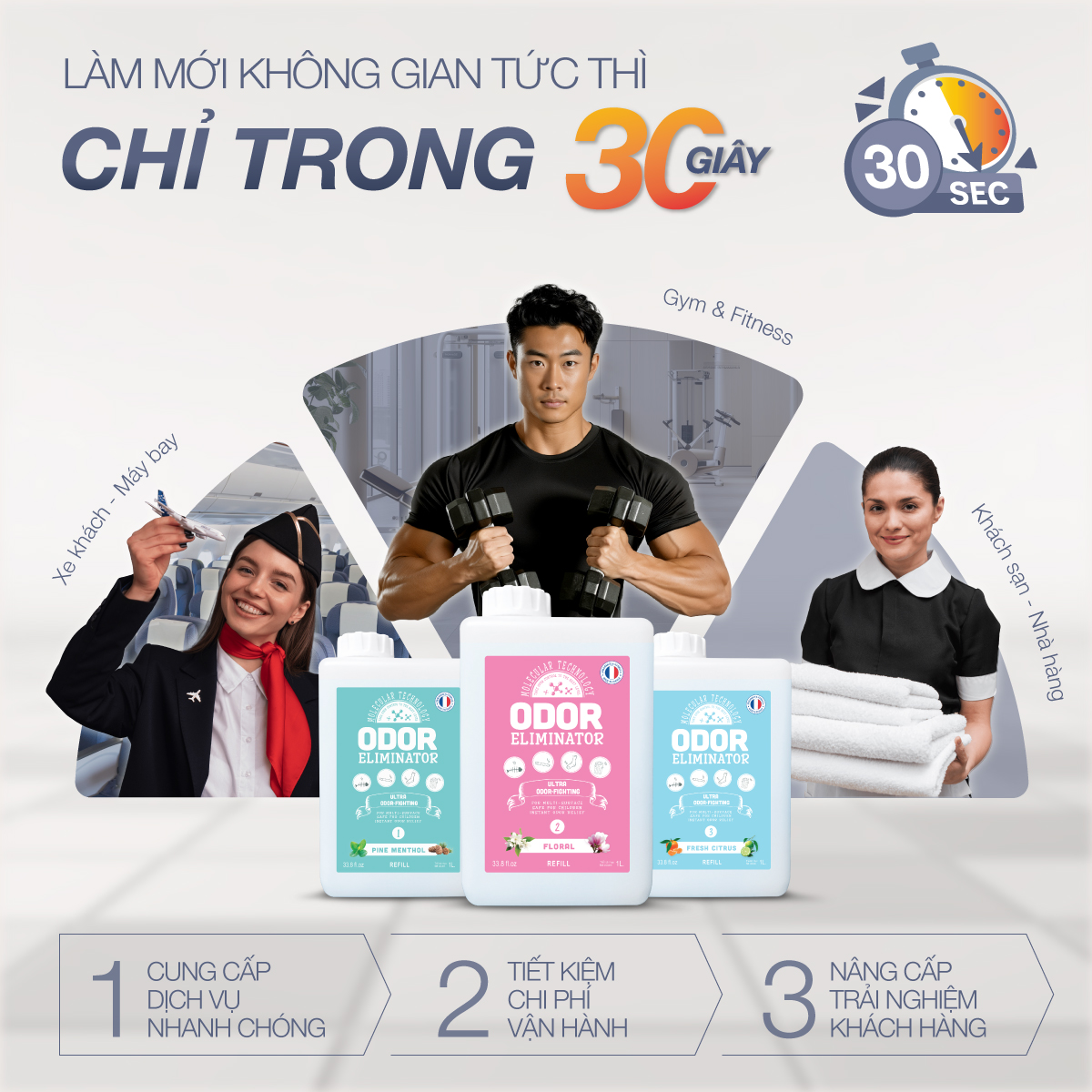 Chai Xịt Khử Mùi Đa Năng ODOR Eliminator 300 mL - Chính Hãng Pháp