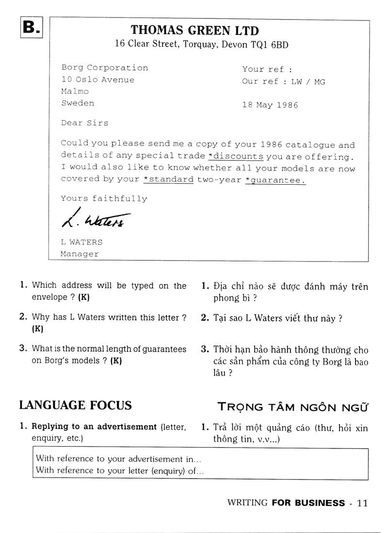 Luyện Kỹ Năng Viết Thư Tín Thương Mại - Writing For Business