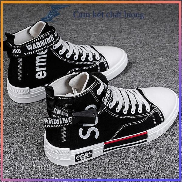 Giày canvas cổ cao thời trang Hàn Quốc mới 2022 dễ phối đồ cho nam