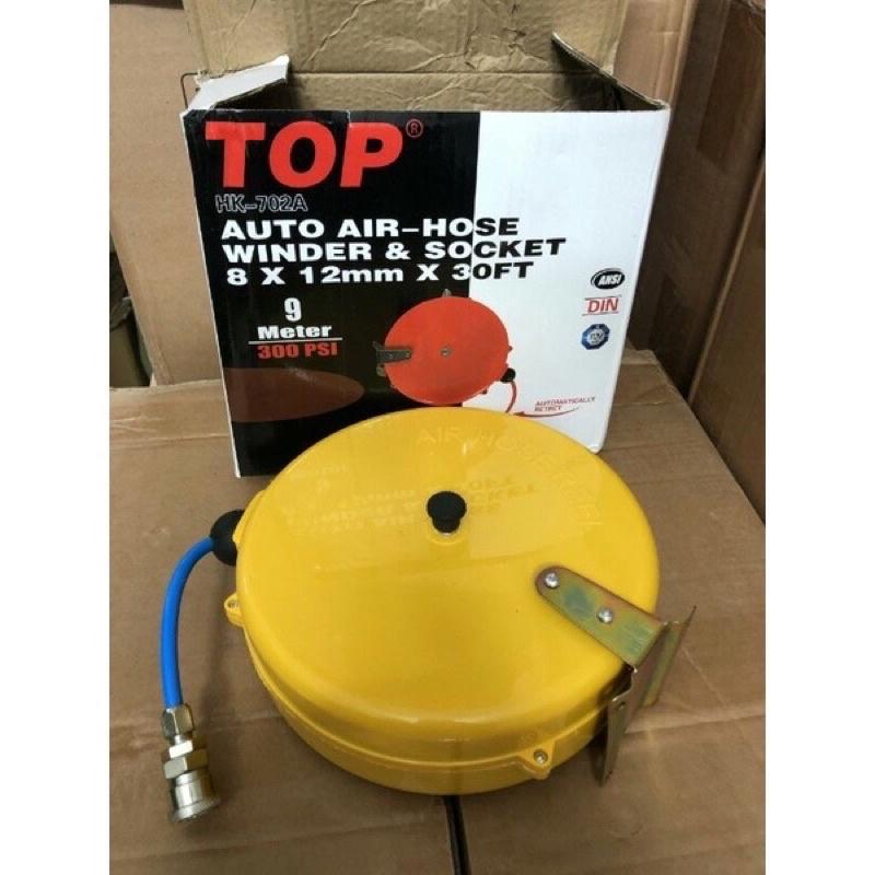 Cuận Dây Hơi Rút Tự Động Dài 9 Mét Dây Nén Khí Áp Lực Chất Liệu PU Kích Thước Ống 5mm x 8mm