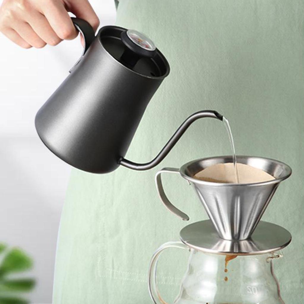 Gooseneck Stainless Steel Tea Kettle W/ Thermometer Pour Over Coffee Kettle