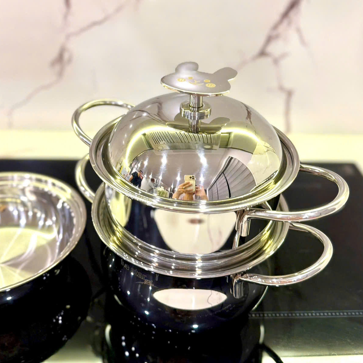 Bộ Nồi Baby 3 Món Fivestar Plus FPB3005 3 Lớp Inox 304 gồm 1 nồi 16 cm 1 xửng 16 cm 1 chảo 16 cm