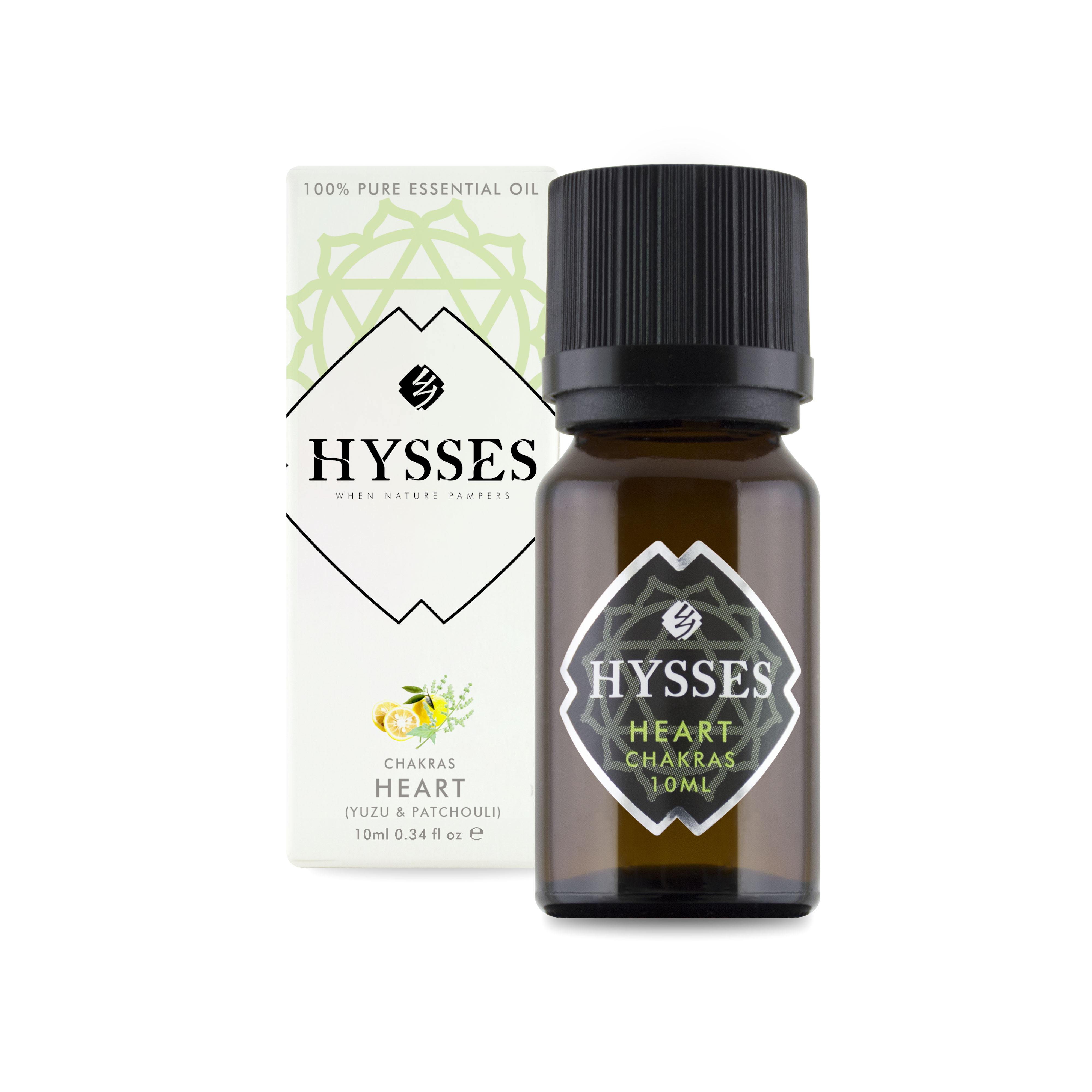 Tinh Dầu Cao Cấp Hysses Chakras Heart Tăng Năng Lượng Luân Xa Cảm Xúc Tạo Cảm Giác An Toàn, Giảm Căng Thẳng, Tăng Tuần Hoàn Máu Cho Tim Mạch Với Tinh Dầu Cam Yuzu - Hoắc Hương Hữu Cơ Tự Nhiên