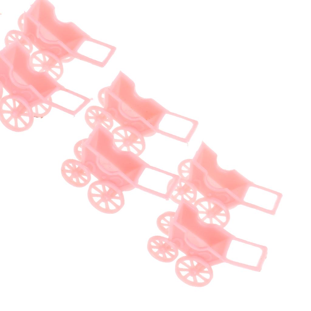 2x12pcs Cute Plastic Mini Carts Kids Toys Baby Shower Party Favors Pink