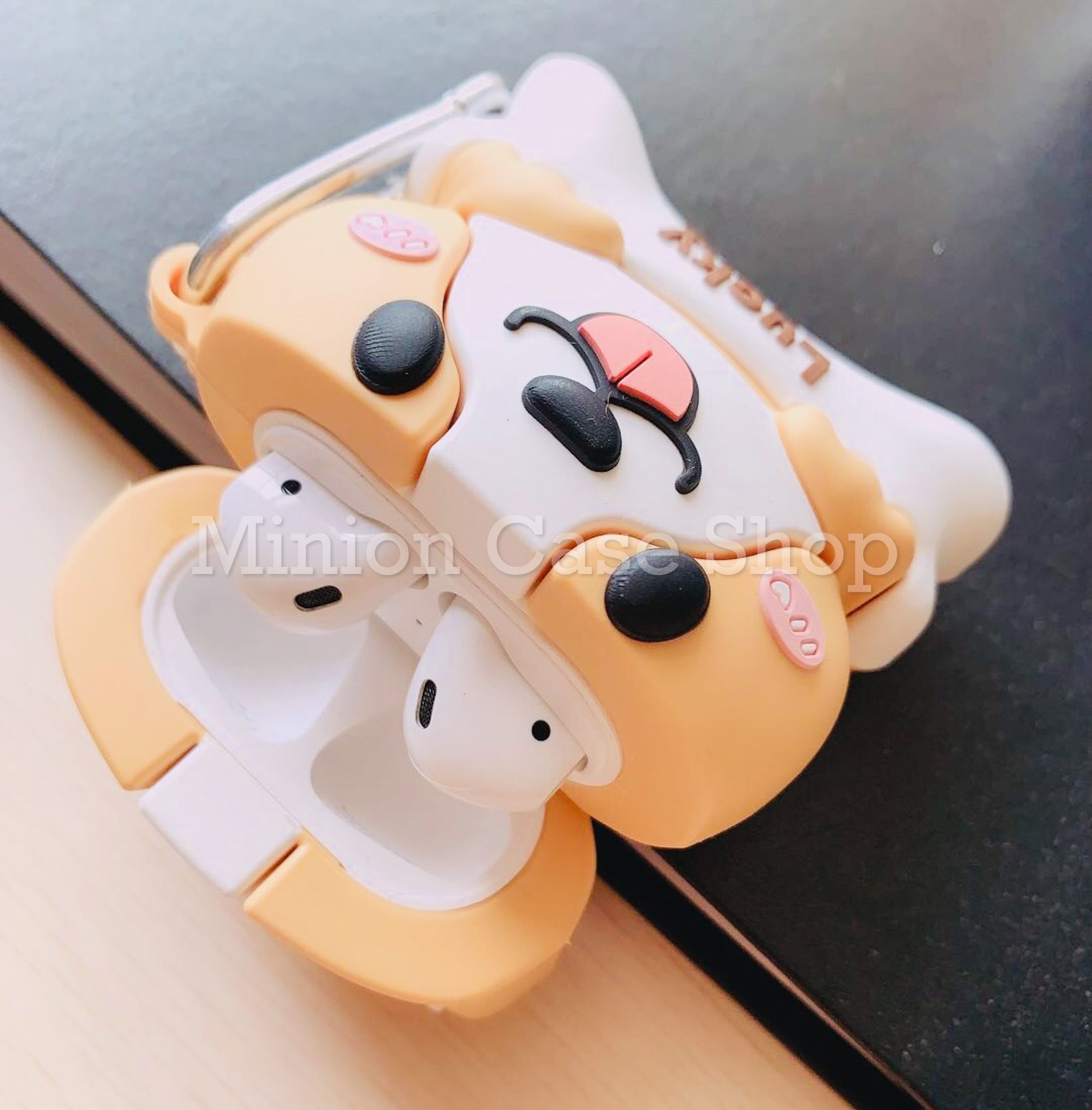 Bao Case Ốp dành cho Airpod 1/2 shiba lucky kute silicon 3d cao cấp
