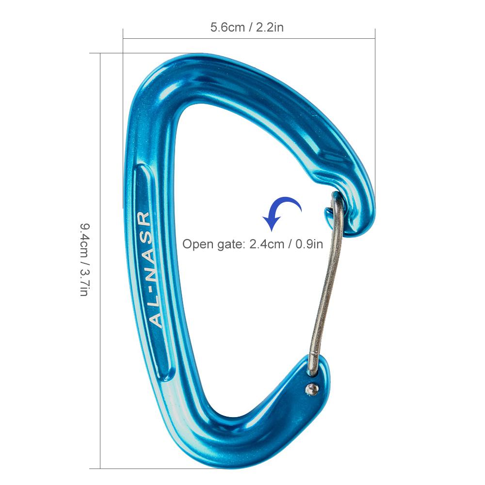 Móc khóa Carabiner chữ D 22KN đa năng, dã ngoại