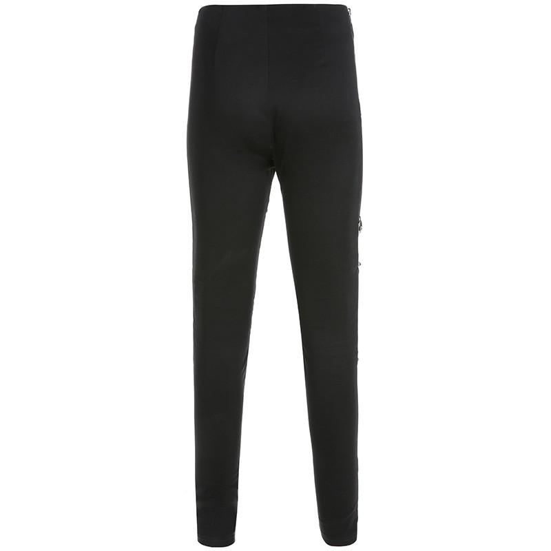 Quần Legging Cách Điệu Ống Đan Dây Da