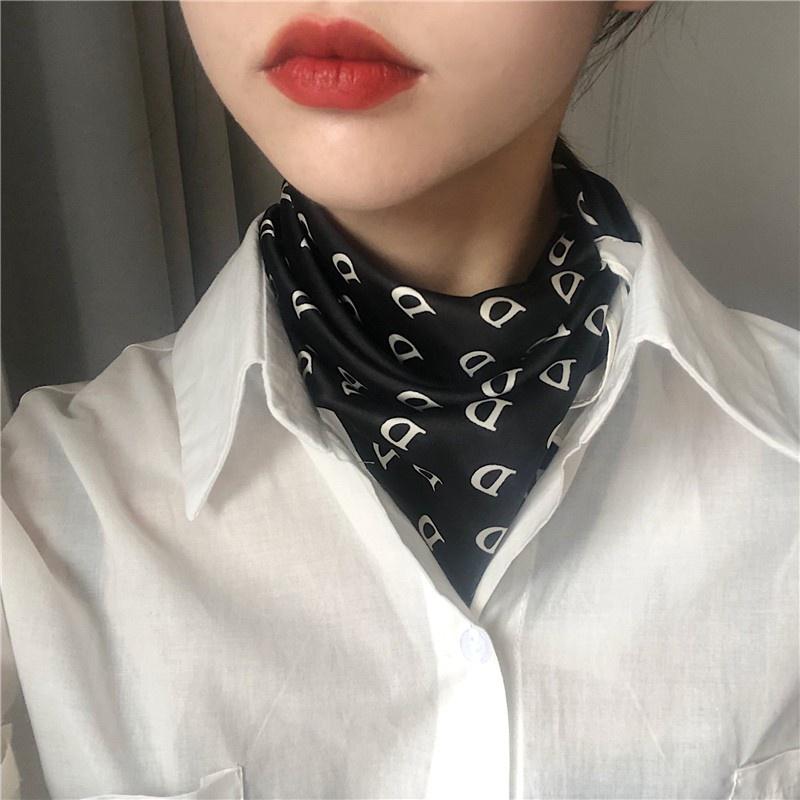 Khăn choàng cổ vảI lụa mỏng họa tiết đa dạng ngẫu nhiên cho nữ