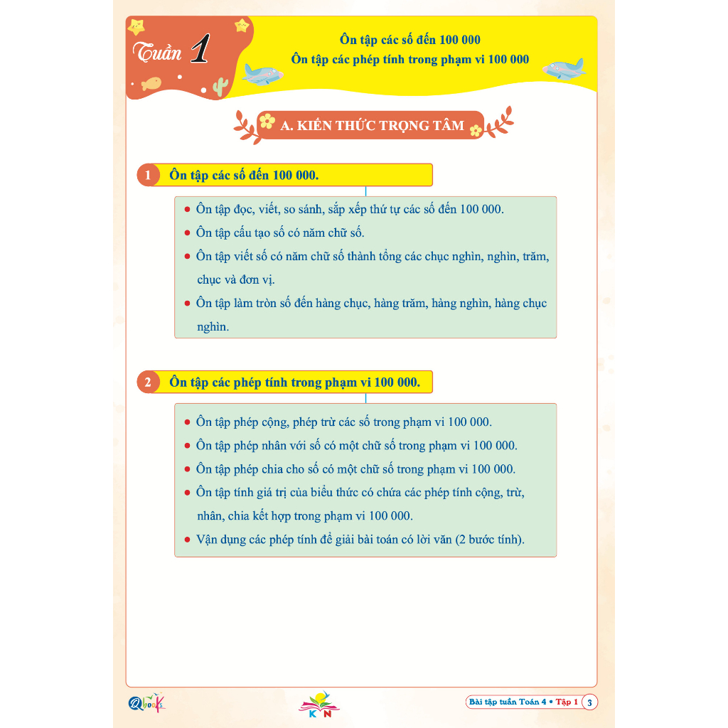 Sách - Bài Tập Tuần Toán 4 - Tập 1 - Có mã QR Video bài giảng