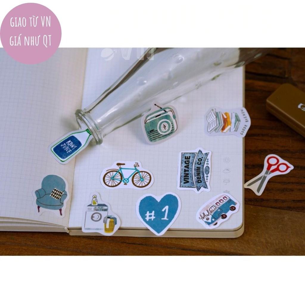 Hộp 50 Nhãn dán sticker nhiều chủ đề khác nhau trang trí sổ tay ST92