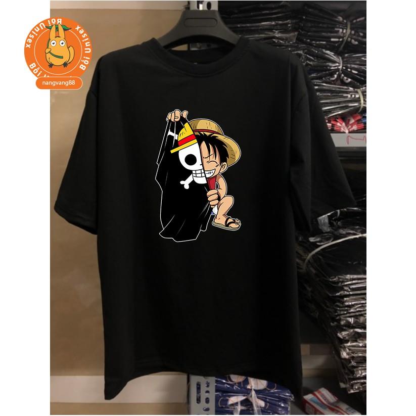 Áo Thun Tay Lỡ Nam Nữ Luffy Mũ Rơm Bối Unisex