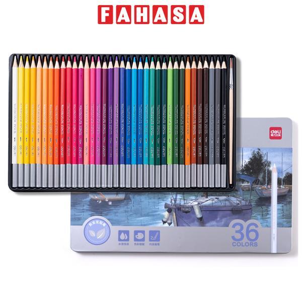 Hộp 36 Bút Chì Màu Nước - Hộp Thiếc - Deli HM451-36