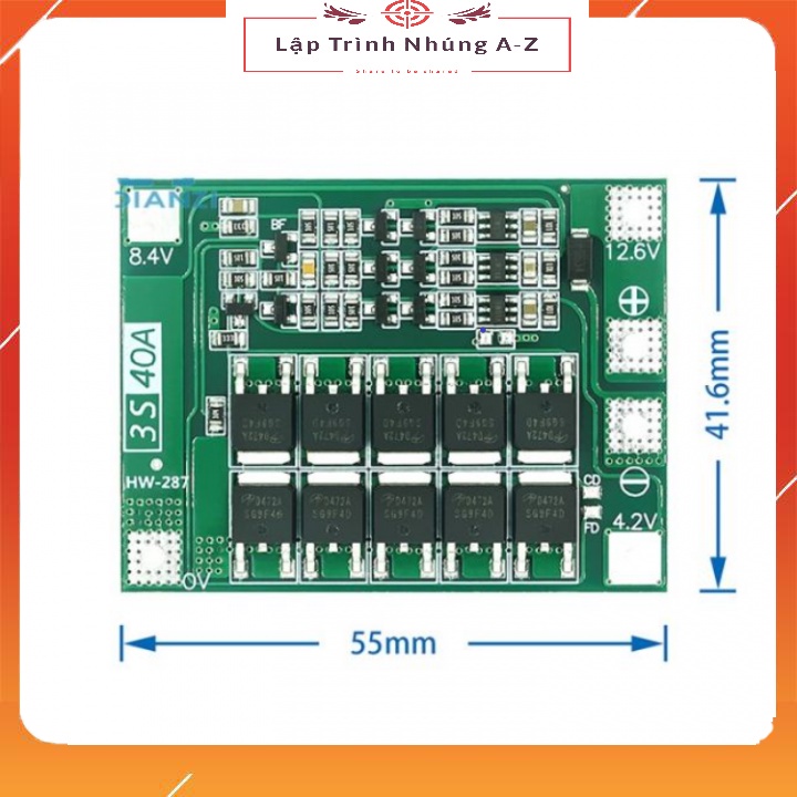 [Lập Trình Nhúng A-Z][149] Bảng Mạch Bảo Vệ Pin Lithium 11.1v 4.6v Cho Động Cơ 3s 40a Bms