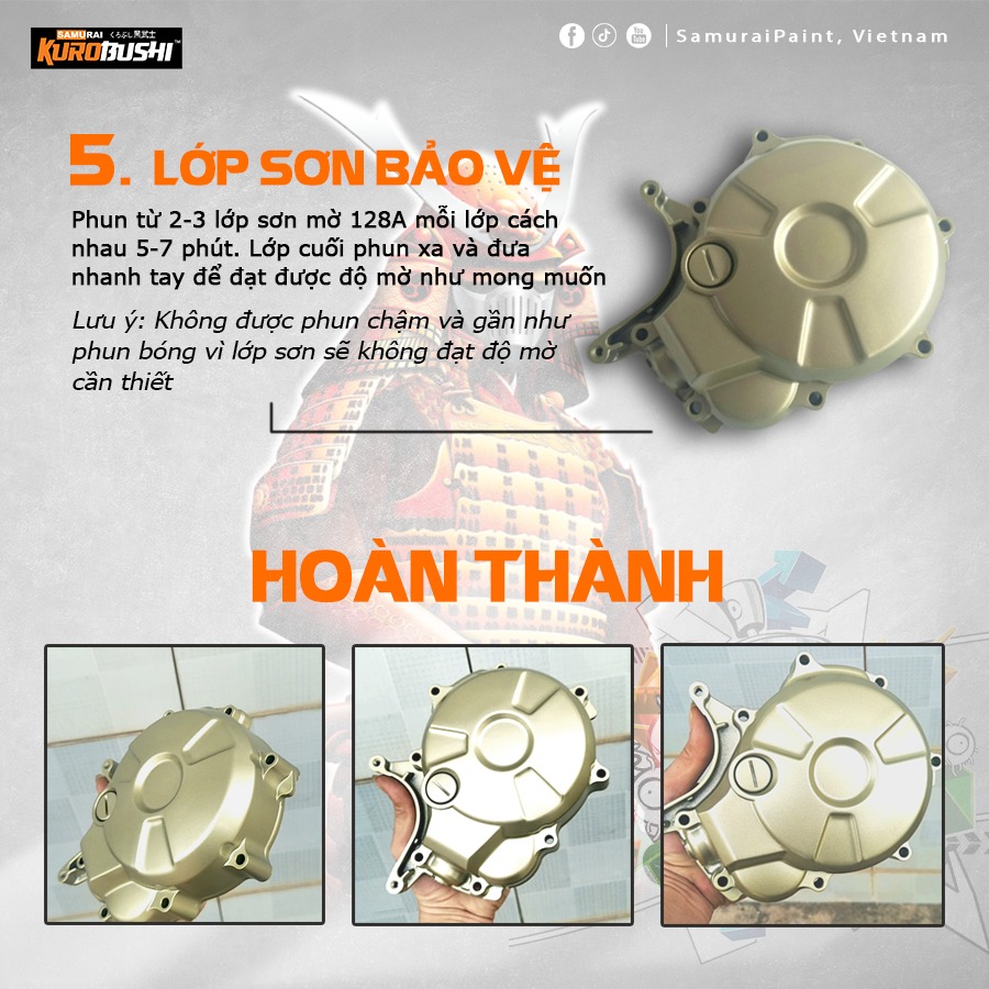 COMBO Sơn Samurai VÀNG CÁT 43 gồm 4 chai đủ quy trình độ bền cao