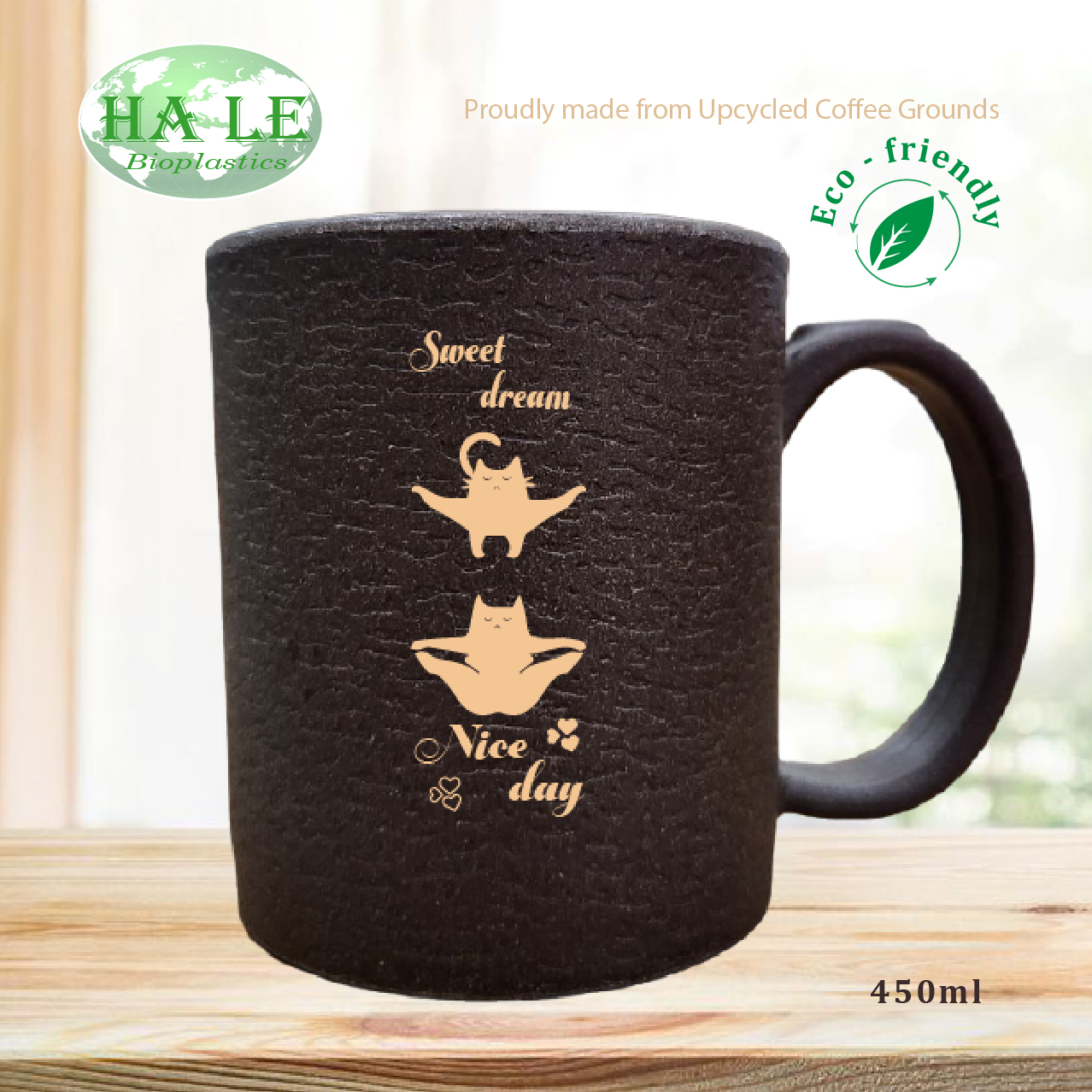 Ly, cốc uống nước, uống cà phê hoa văn mèo tập Yoga
