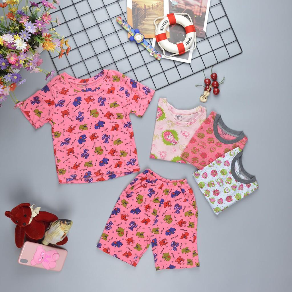 Đồ Bộ Cotton 2 Chiều in Hình Ngộ Nghĩnh Cho Bé Gái