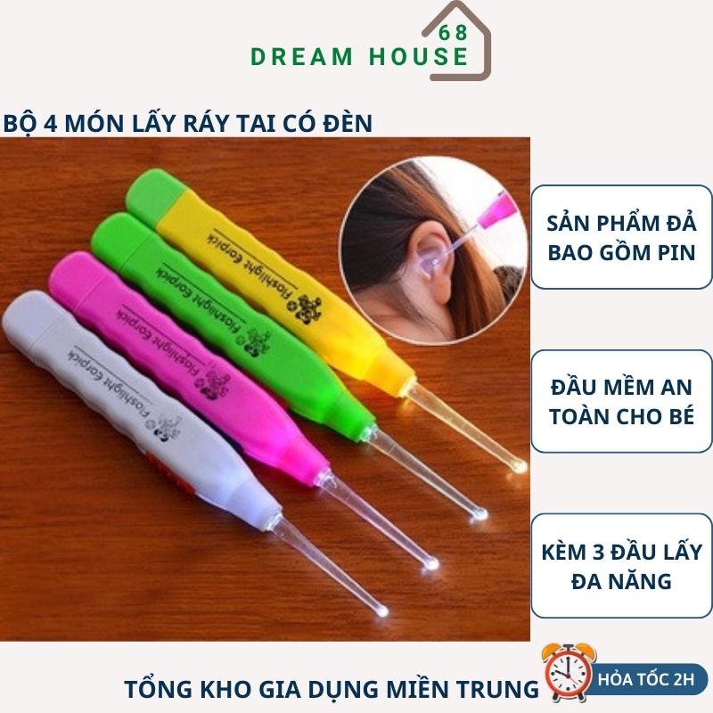Dụng Cụ Lấy Ráy Tai Có Đèn Đầu Mềm An Toàn Cho Bé