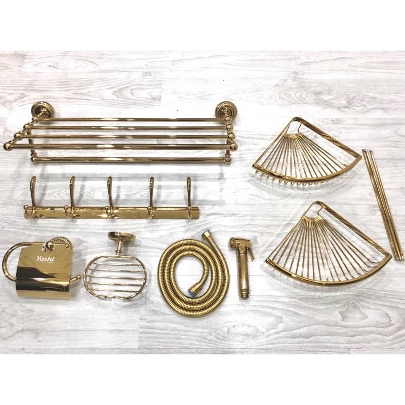 Combo phụ kiện phòng tắm vàng
