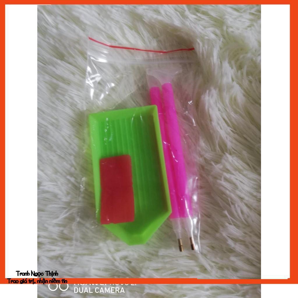 Rẻ vô địch-Tranh đính đá cao cấp Vợ chồng LV098- KT: 90Cmx55Cm