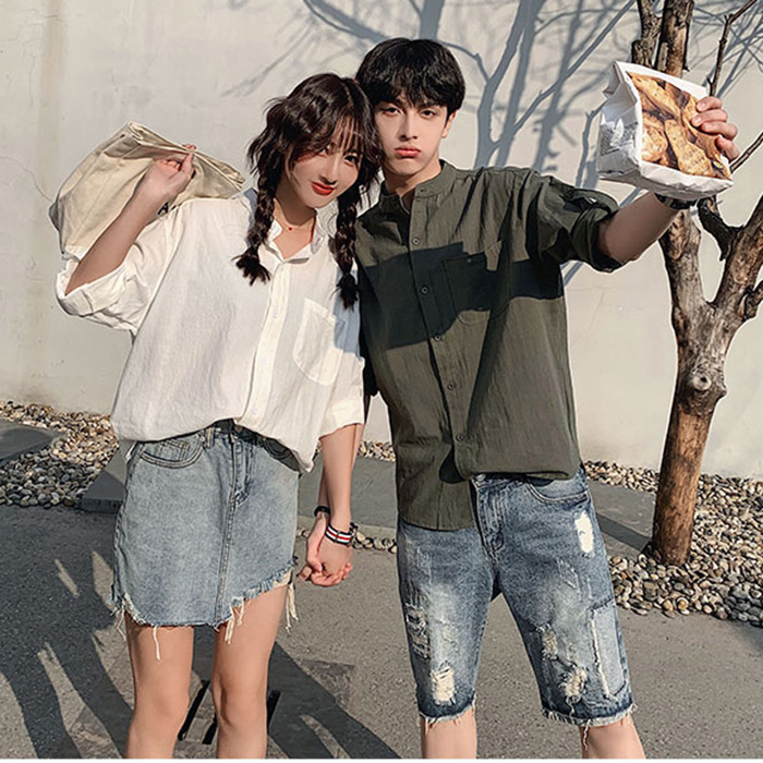 Áo sơ mi cổ tầu tay lỡ chất đũi unisex trẻ trung ArcticHunter, thời trang thương hiệu chính hãng