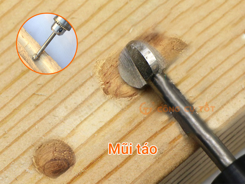 Bộ 5 đầu điêu khắc gỗ trục 3mm cỡ 8mm bằng thép 45