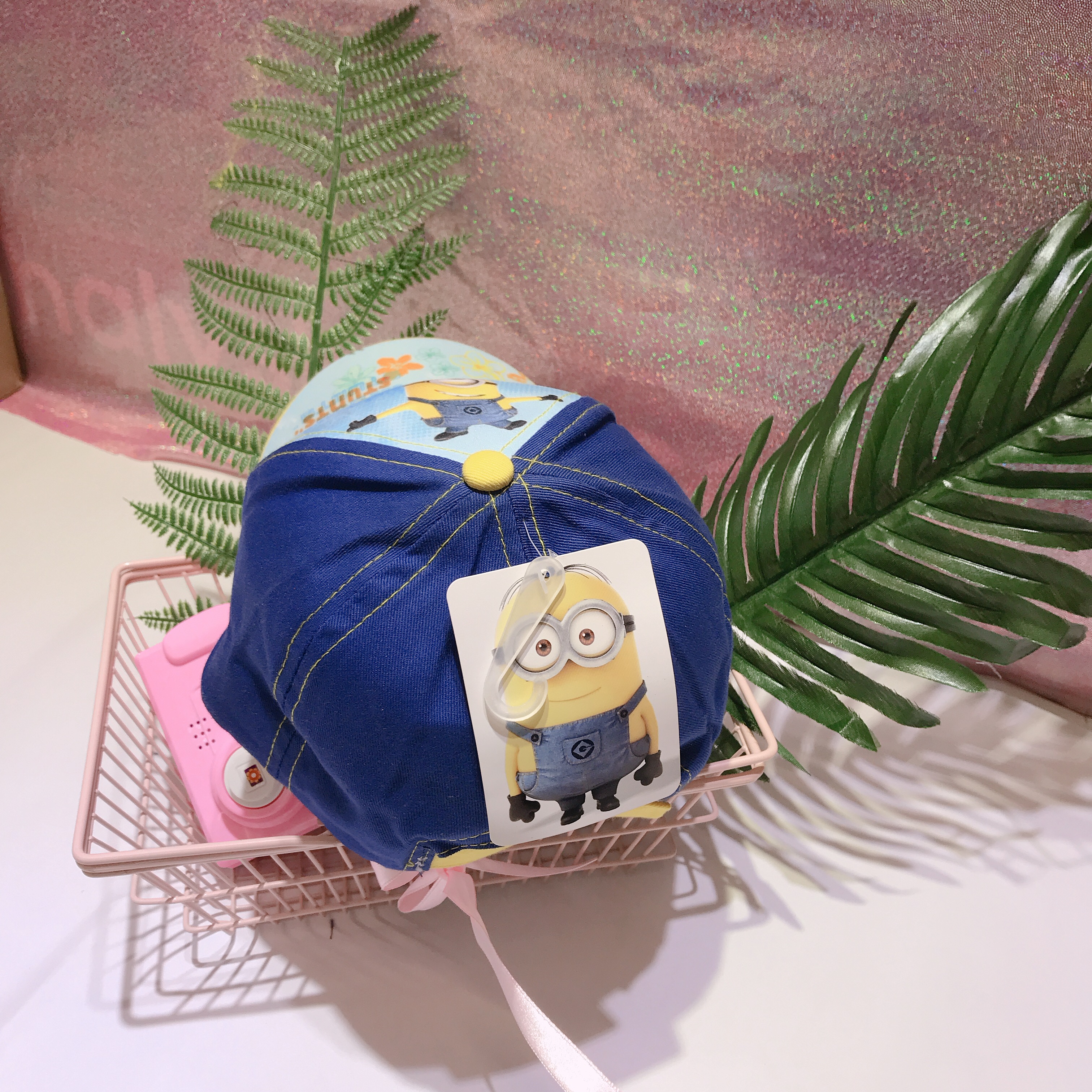 NÓN KẾT HÌNH 2 MINION MÀU XANH ĐẬM CHO BÉ TRAI - 16ME0979
