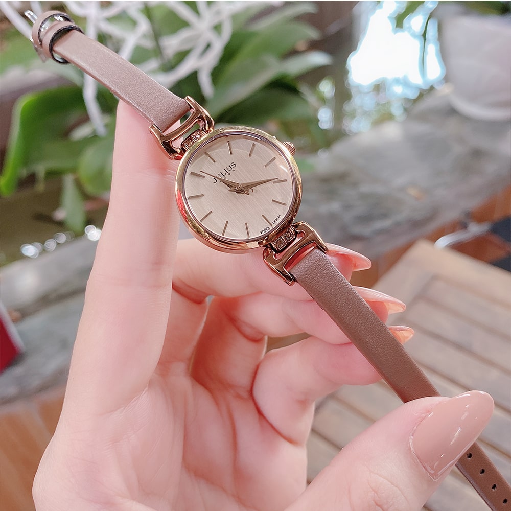 Đồng Hồ Nữ JA-925E Julius Hàn Quốc Dây Da (Nâu)