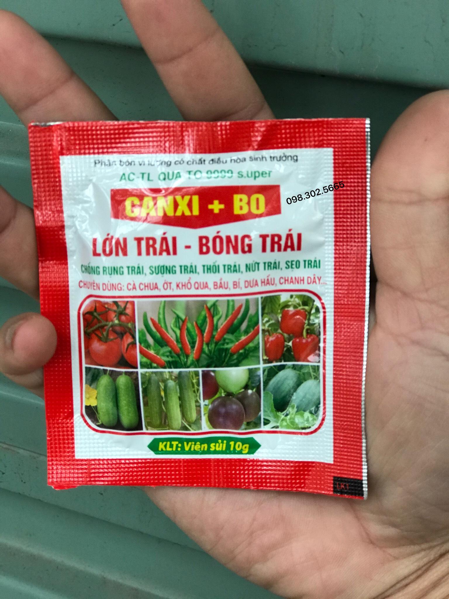 Combo 5 gói Phân bón Canxi + Bo dạng viên sủi 10g - Lớn Trái Bóng Trái Chống Rụng Trái
