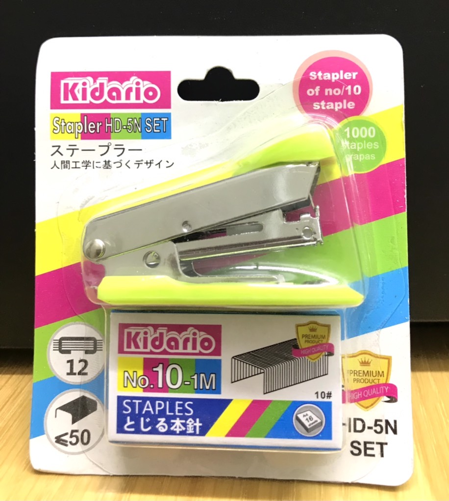 Sét Bấm Kim Kidario Số 10 Mini Và Kim Bấm HD-5N SET - Giao Màu Ngẫu Nhiên