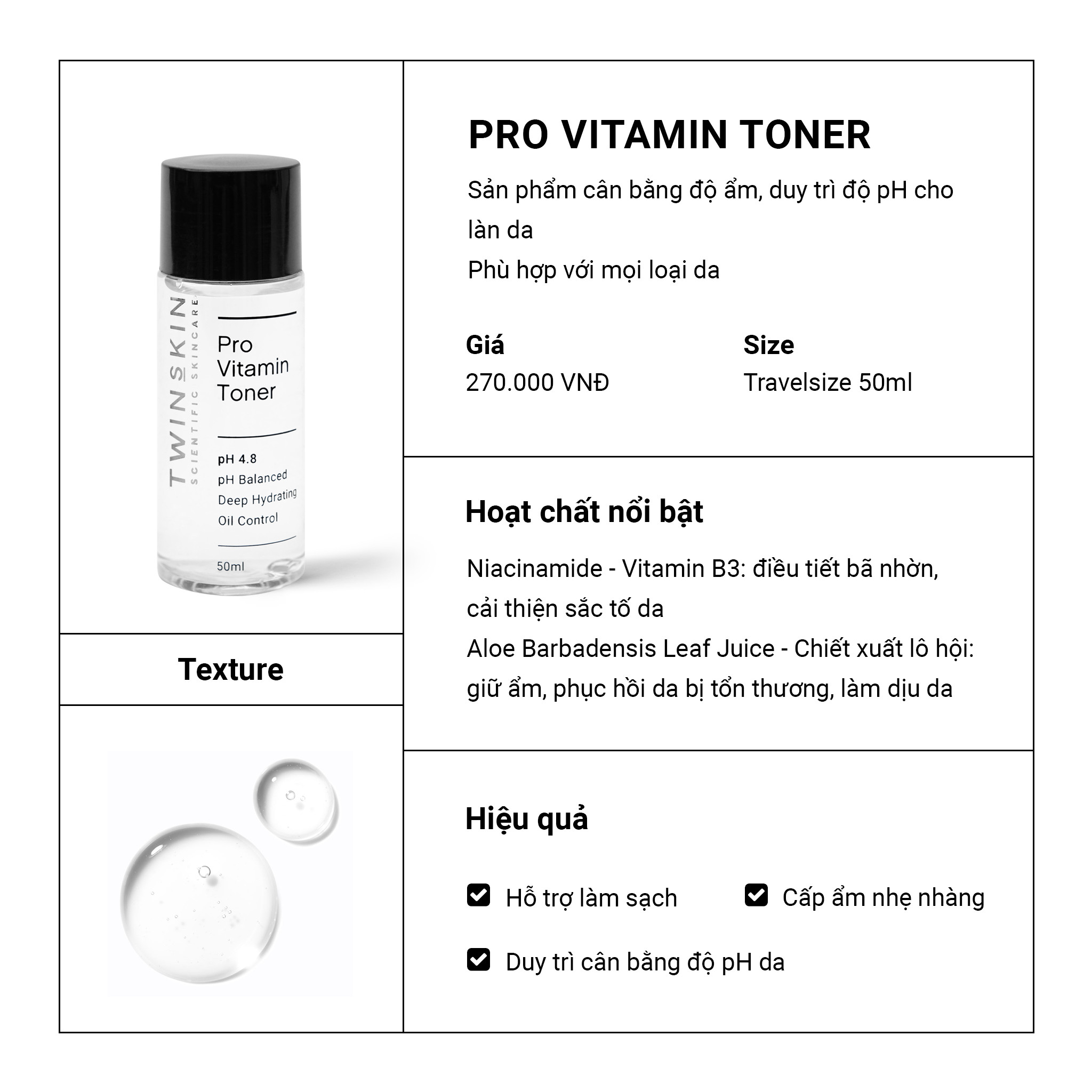 Pro Vitamin Toner - Nước Cân Bằng pH Cho Da Travel Size