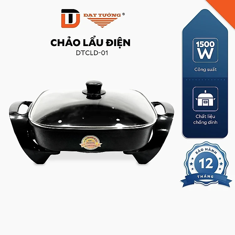 Chảo Lẩu Điện Vuông Đạt Tường - DTCLD01 - Hàng Chính Hãng