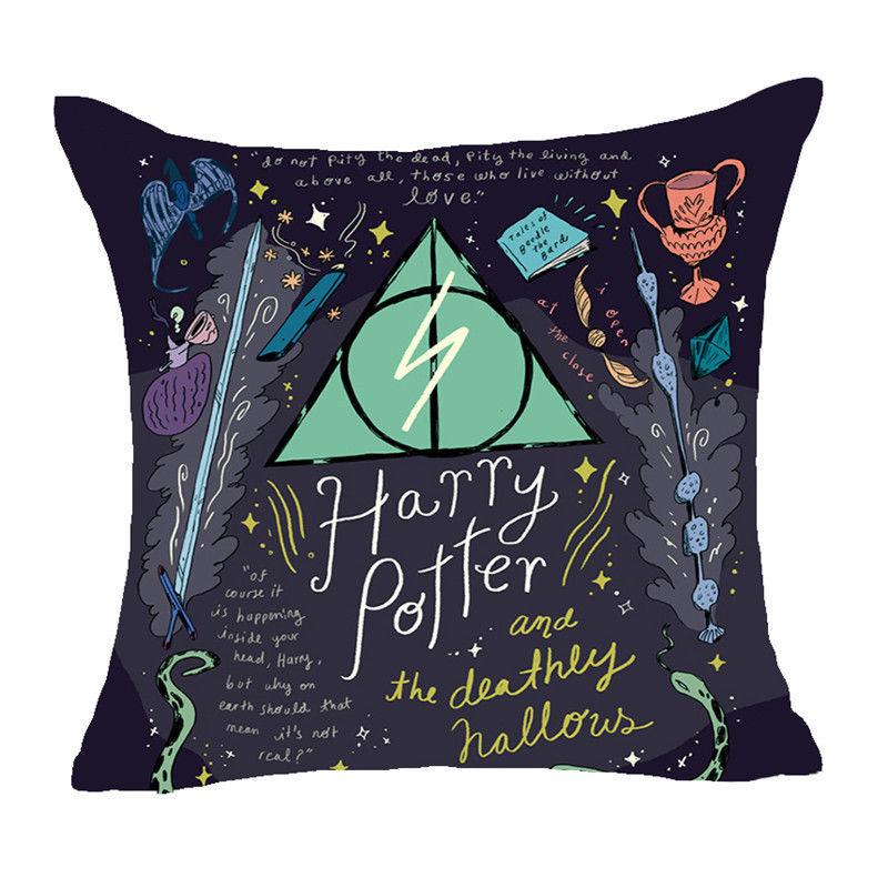 Áo Gối Bằng Vải Lanh / Cotton Với Họa Tiết Theo Phong Cách Harry Potter Dùng Trong Trang Trí Nhà