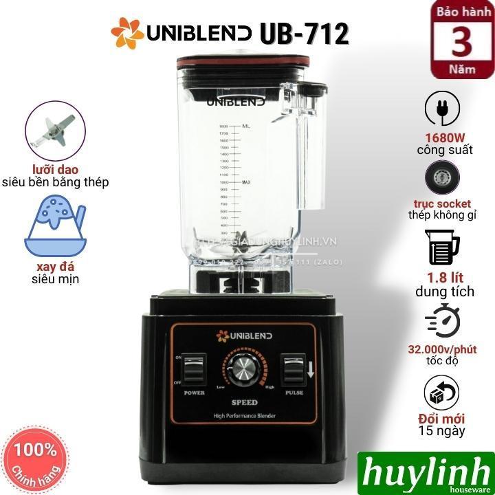 Máy xay sinh tố công nghiệp Uniblend UB-712 - 1680W - 1.8 lít - Hàng chính hãng